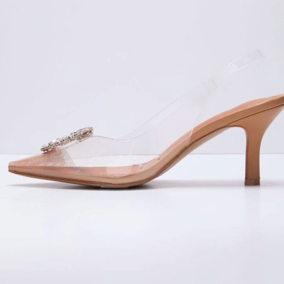 Namire Clear Slingback Embellished Charm Heels – VICI - Picture 2 of 2